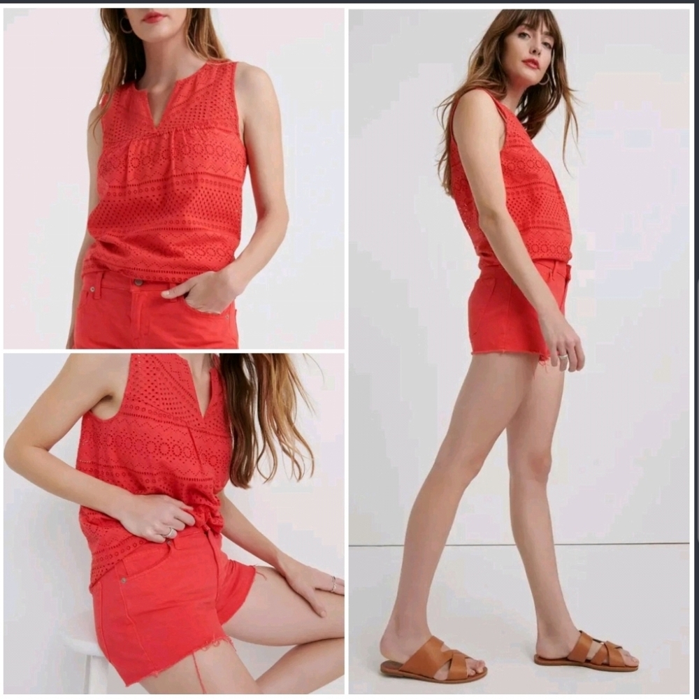 LUCKY BRAND  Red Cut Off Short